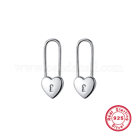 Rhodium Plated 925 Sterling Silver Hoop Earrings IE1213-1-1