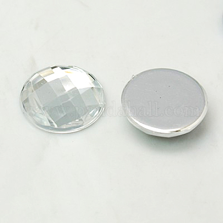Imitación Taiwan acrílico Diamante de imitación espalda plana cabochons GACR-D002-10mm-01-1