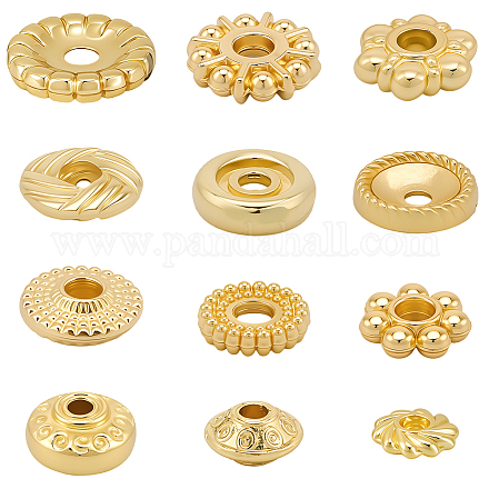 120шт 12 стиля латунные бусины&nbsp;KK-BBC0022-36-1