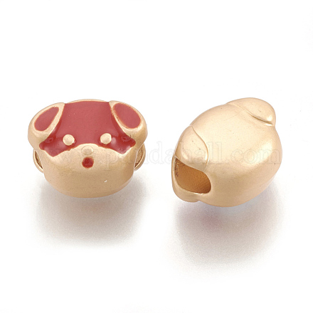 Perlas europeas de cachorro de esmalte de aleación PALLOY-T049-07MG-02-1