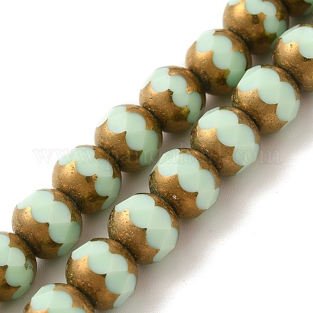 Chapelets de perles en verre opaque de couleur unie GLAA-G098-02A-1