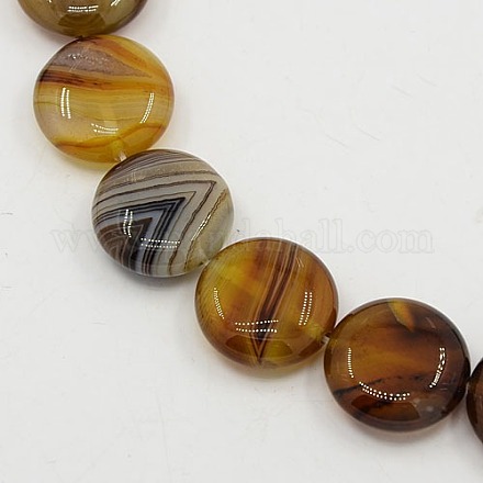 Natural Striped Agate/Banded Agate Beads Strands G-L005-04-1