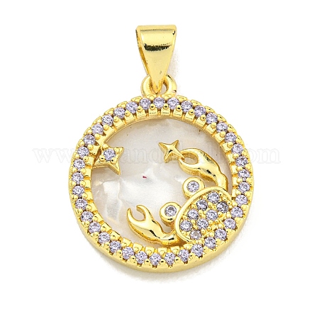 Латунные микропаве прозрачные подвески с фианитом KK-K354-04G-06-1