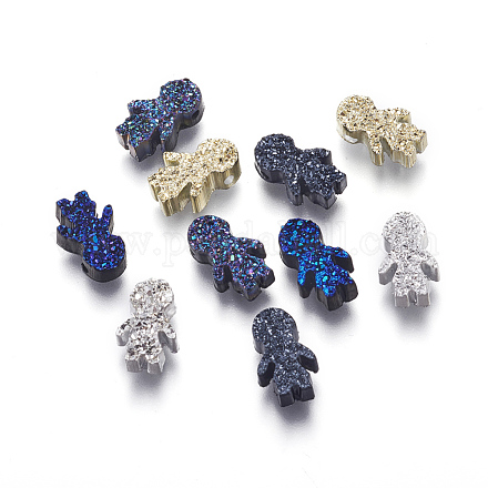Perlas de resina de piedras preciosas druzy imitación RESI-L026-G-1