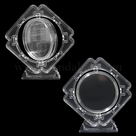 2 шт. прозрачный пластиковый вращающийся ящик для хранения памятных монет DJEW-SP0001-09-1