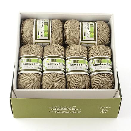 ソフトベビー用毛糸  竹繊維と絹で  淡い茶色  1mm  約50グラム/ロール  6のロール/箱 YCOR-R024-ZM020-1
