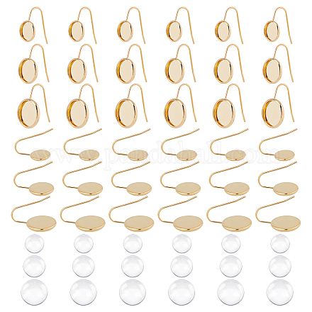 Unicraftale bricolage kits de fabrication de boucles d'oreilles pendantes rondes plates STAS-UN0034-77-1