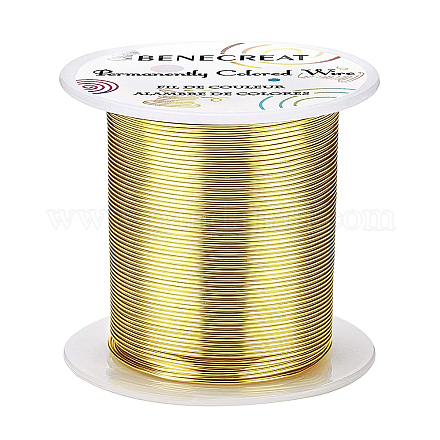 丸銅線  ワイヤーラップジュエリー作り用  ライトゴールド  20ゲージ  0.8mm  約98.42フィート（30m）/ロール CWIR-BC0006-02B-LG-1