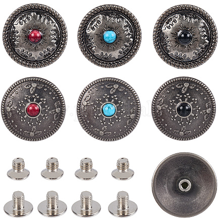 12 комплект 2-х стилей декоративных заклепок из сплава BUTT-CP0001-07A-1