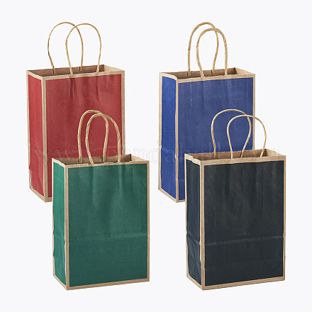 Biyun 16 pièces 4 couleurs rectangle sacs de transport en papier kraft CARB-BY0001-02-1