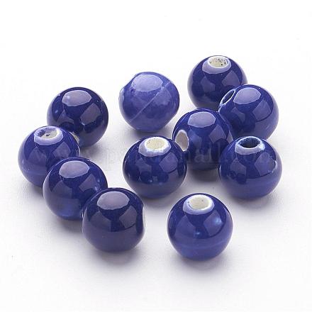 Perles en porcelaine manuelles UNKW-M439-10mm-18-1