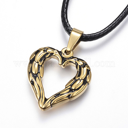 PU Leather Cord Pendant Necklaces NJEW-N0072-05AG-1