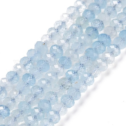 Natürliche Aquamarin Perlen Stränge G-E194-16-1