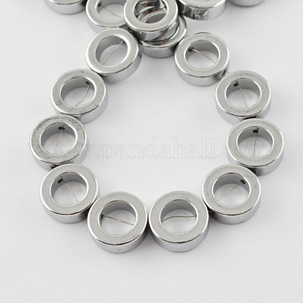Electroplated Non-magnetic Synthetic Hematite Beads Strands G-Q880-12mm-3-1