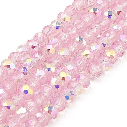 Cuisson des brins de perles de verre transparentes peintes DGLA-A034-J4mm-B06-1
