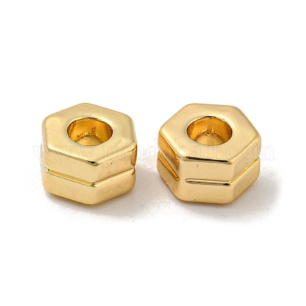 合金ビーズ  六角  ゴールドカラー  6x7x4mm  穴：3mm FIND-Z030-07G-1