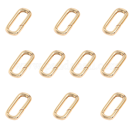 CHGCRAFT 10Pcs 14K Gold Filled Oval Clasp Spring Claps Connector Brass Spring Gate Rings for DIY Jewelry Finding Necklace Bracelet FIND-WH0127-90G-1