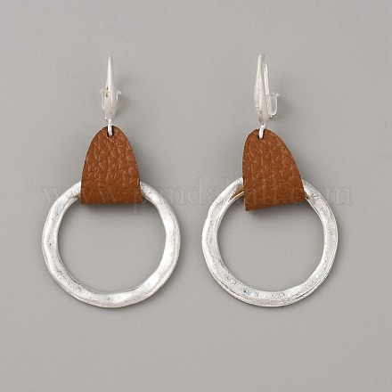 Серьги-кольца с подвесками из латуни EJEW-WH0017-63-1