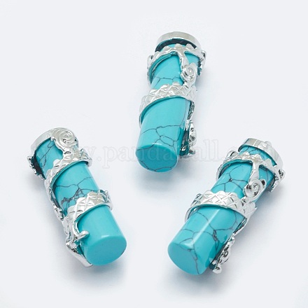 Synthetic Turquoise Pendants G-O163-E17-1