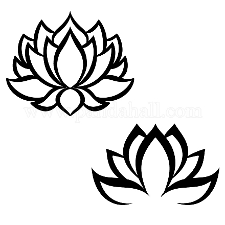 SUPERDANT Line Lotus Computer Stickers Simple Line Flower Wall Decal Art Lotus Black Meditation Decor for Computer Tablet PC Small Cars Office Decor Sticker DIY-WH0377-197-1