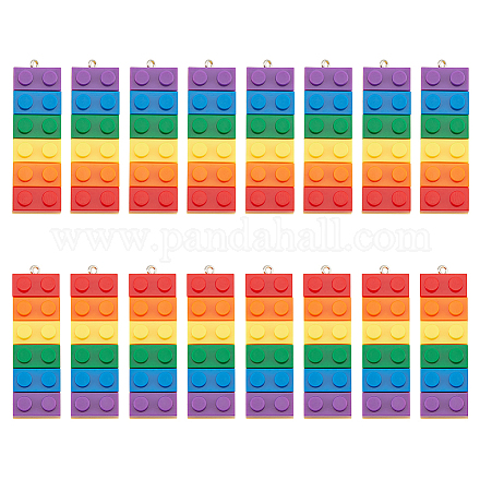 DICOSMETIC 20Pcs 2 Colors Rainbow Opaque Acrylic Pendants MACR-DC0001-02-1