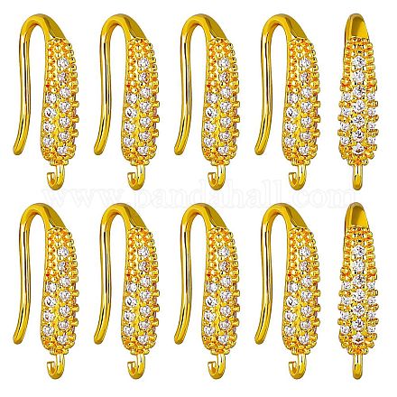 10 paire de crochets de boucles d'oreilles en laiton ZIRC-SZ0005-19A-1
