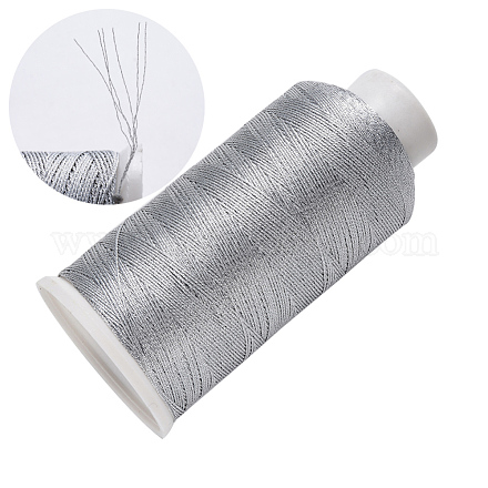 ナイロンメタリック糸  刺しゅう糸  6プライ  銀  0.4mm  約699.91ヤード（640m）/ロール MCOR-T002-01B-02-1