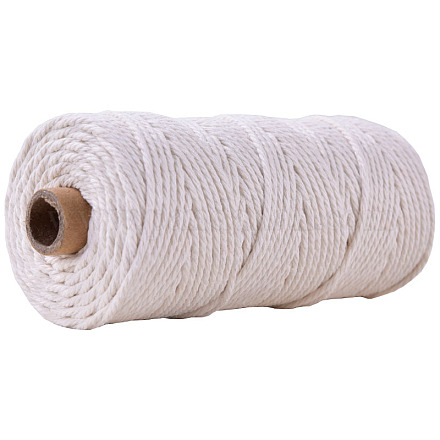 手芸編み物作り用綿紐糸100m  ゴーストホワイト  3mm  約109.36ヤード（100m）/ロール KNIT-YW0001-01L-1