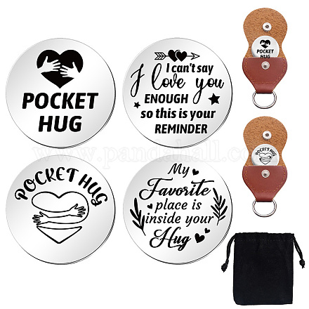 Набор памятных монет из нержавеющей стали с двусторонней гравировкой в виде сердца AJEW-GL0002-01E-1