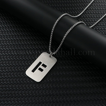 Прямоугольник с выдолбленной буквой 201 ожерелье из нержавеющей стали с подвеской FS-WG34D20-03-1