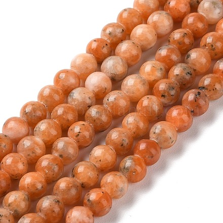 Natural Orange Calcite Beads Strands G-E576-74C-1