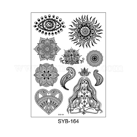 Mandala patrón vintage extraíble temporal a prueba de agua tatuajes papel pegatinas MAND-PW0001-15H-1