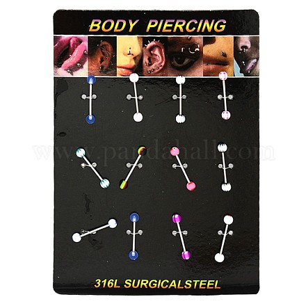 Personalized Trendsetter's 316L Stainless Steel Tongue Studs AJEW-O005-04A-1