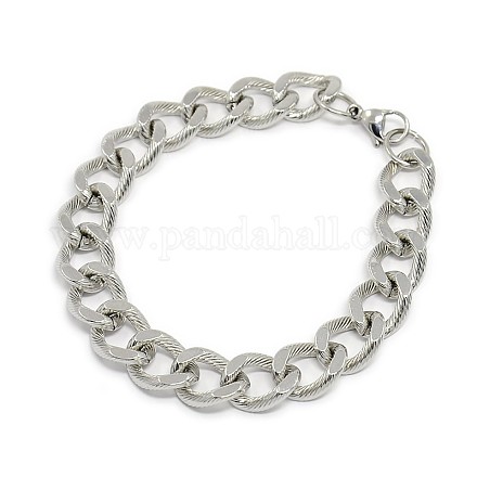 Bracelets avec chaîne mailles/torsadée en 304 acier inoxydable STAS-A028-B133P-1