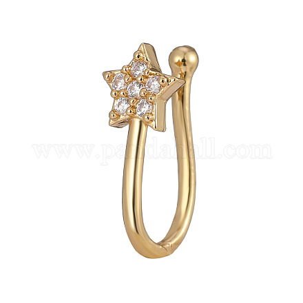 Латунные микропаве прозрачные кубические цирконии клипсы для носовой перегородки&nbsp;WGE30AD-15-1