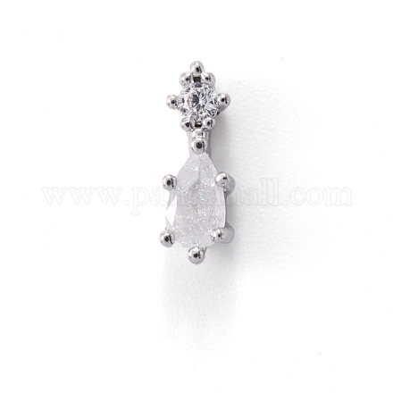 Chinese lute Shape Brass Micro Pave Clear Cubic Zirconia Nail Gems Set MRMJ-T015-40P-01-1