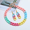 Acrylic Curb Chain Necklaces & Dangle Earrings Sets, Colorful, 380mm