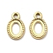 Ion Plating(IP) 304 Stainless Steel Pendant Cabochon Settings, Oval, Real 18K Gold Plated, 13.5x8.5x1.5mm, Hole: 1.6mm