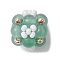 Natural Green Aventurine & Glass Seed Cluster Beads, Flower, 10~11x12~13x12~13mm, Hole: 2mm
