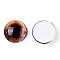 Glass Cabochons, Half Round with Eye, FireBrick, 20x6.5mm