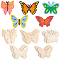 30Pcs 5 Style Unfinished Wood Cutouts, Blank Wooden Paint Crafts for Kids, Butterfly, Antique White, 97~104x89~155x1.5~2mm, 6pcs/style
