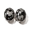 Natural Snowflake Obsidian Multi-Strand Links, Oval, Cadmium Free & Lead Free, Platinum, 20.5x15.5x10.5mm, Hole: 2mm