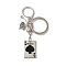 Alloy Playing Card Keychains, Poker, Black, 9.8cm