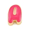 Brass Enamel Beads, Cadmium Free & Lead Free, Rack Plating, Long-Lasting Plated, Real 18K Gold Plated, Letter A, 15x10x6mm, Hole: 3x11mm