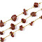 Brass Cable Chains, with Synthetic Goldstone, Soldered, with Spool, Long-Lasting Plated, Golden, 1~8x3~17x1~8mm, about 32.81 Feet(10m)/Roll