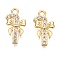 Christmas Theme Brass Micro Pave Clear Cubic Zirconia Charms, Umbrella with Bowknot, Real 18K Gold Plated, 13.5x7.5x1.5mm, Hole: 1mm