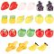 55Pcs 11 Styles Opaque Resin Decoden Cabochons, Imitation Fruit, Lemon & Banana & Strawberry & Pineapple, Mixed Color, 11~25x10~15x10~13mm, 5pcs/style