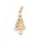304 Stainless Steel Pendants, Christmas Tree with Star, Golden, 33x16x2mm, Hole: 7x4mm