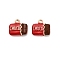 Alloy Enamel Pendants, Food Themes Charms, Chocolate, 12x13.5x4mm, Hole: 1.6mm