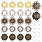 DIY Blank Dome Pendant Making Kit, Including Sunflower & Lotus Alloy Cabochon Connector Settings, Glass Cabochons, Mixed Color, 30Pcs/box